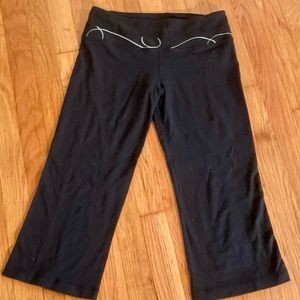 Lululemon Womens Wide Leg Pants Black White Elastic Waist Pull On S Used